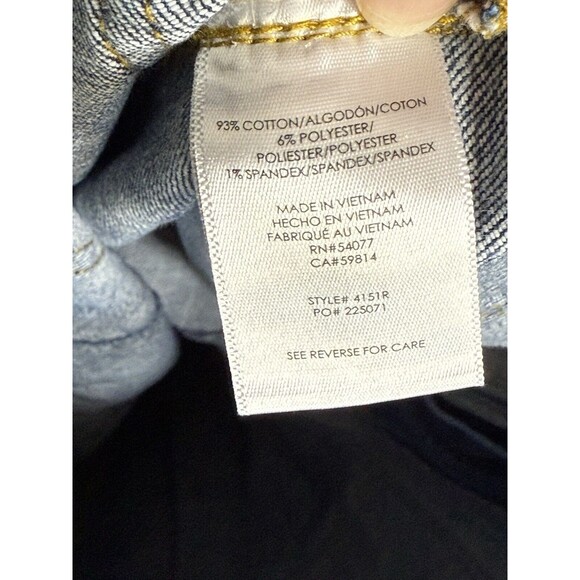 Cabi Patch Pocket Wide Leg Denim Jeans Womens Size 12 70's Retro #4151R Flare - Picture 13 of 14